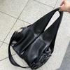 American retro oil wax leather large-capacity tote bag black high-end versatile shoulder underarm bag commuter messenger bag