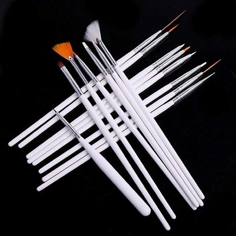 15Pcs/Set Fashion Professional UV Gel Manicure Painting Pen Kit Nail Art Tool Drawing Brush