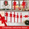 Christmas Cabinet Ribbons Bows Reusable Red Ribbons Festival Bows Green/Red Gift Wrapping Bow for Entryways Walls