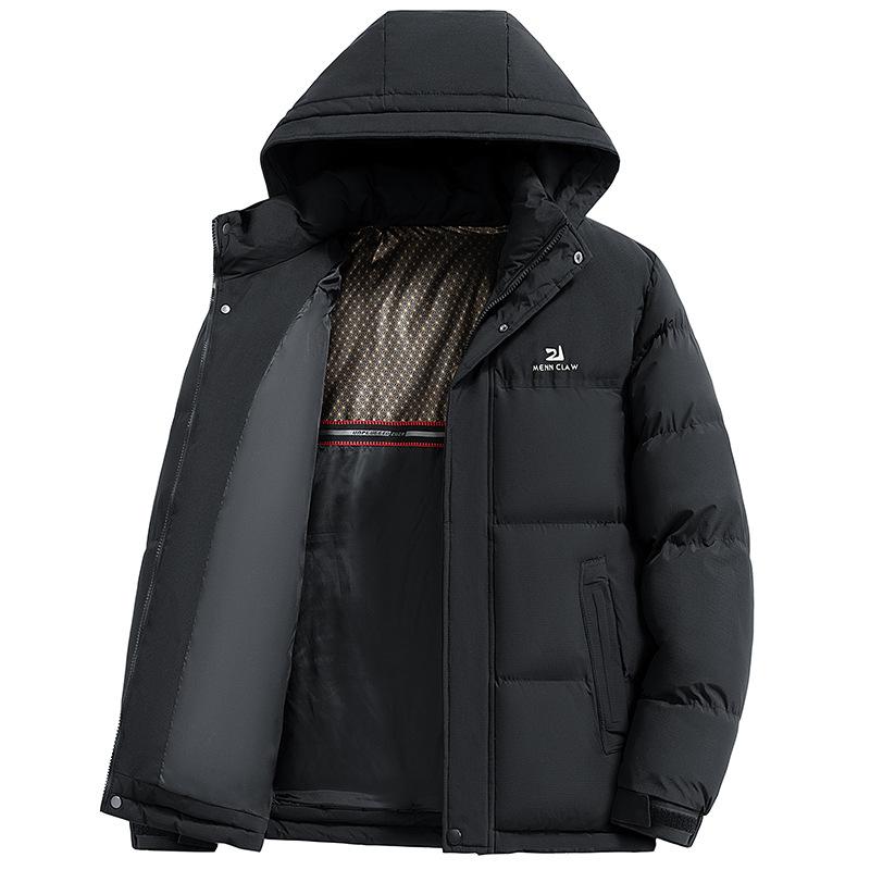 Men's Cotton Jacket for Winter Graphene Warm Hooded Jacket Plus Velvet Thickened Outdoor Cotton Jacket for Men