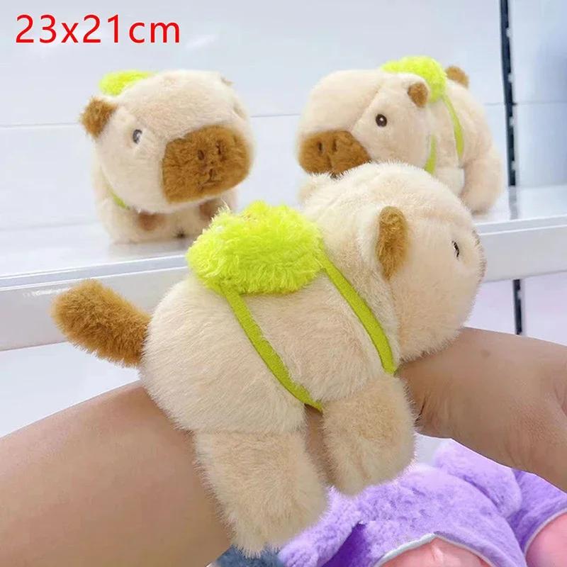 Lovely Capybara Animal Slap Snap Wrap Wristband Bracelet Plush Stuffed Animal Kawaii Capybara Hand Ring Wristband Kid Funny Play kits