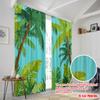 2pcs,2D plane printing Contemporary Curtains Santa Claus with Luggage Swim Polyester Easy Install (without rod) Decorations
