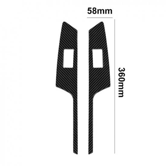 2Pcs Carbon Fiber Rear Door Control Cover Trim For Toyota Matrix/Pontiac Vibe