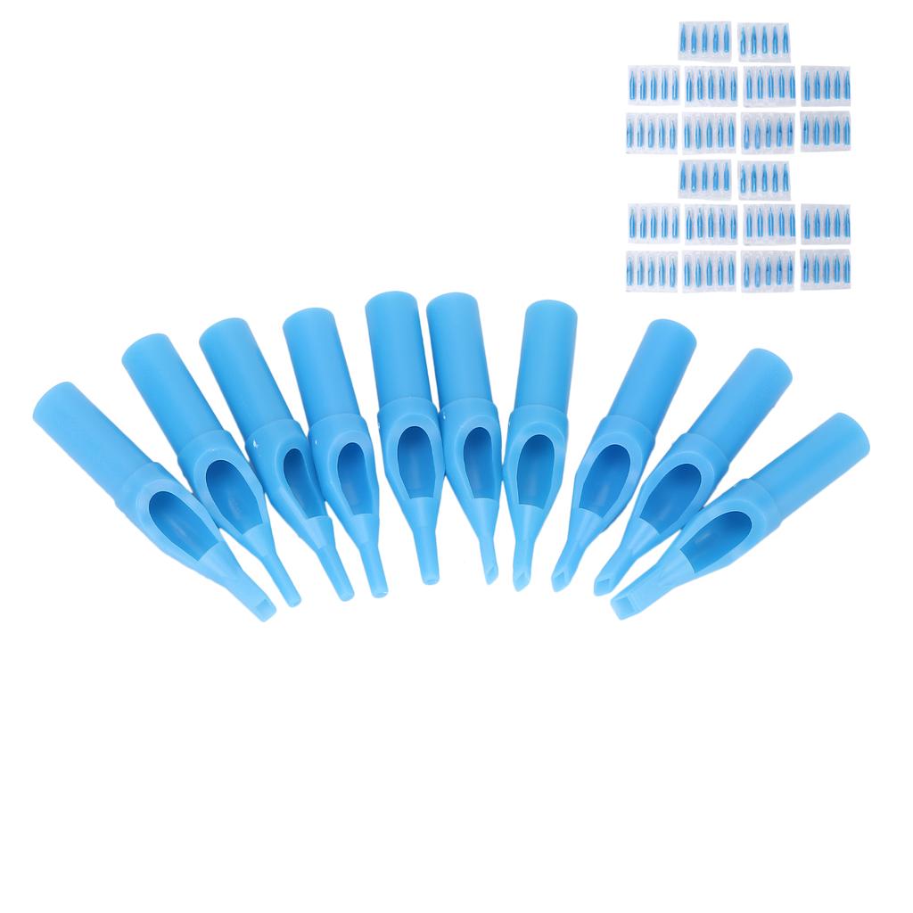 100Pcs Disposable Mixed Tattoo Needle Tip Portable Blue Long Tattoo Tip Accessories
