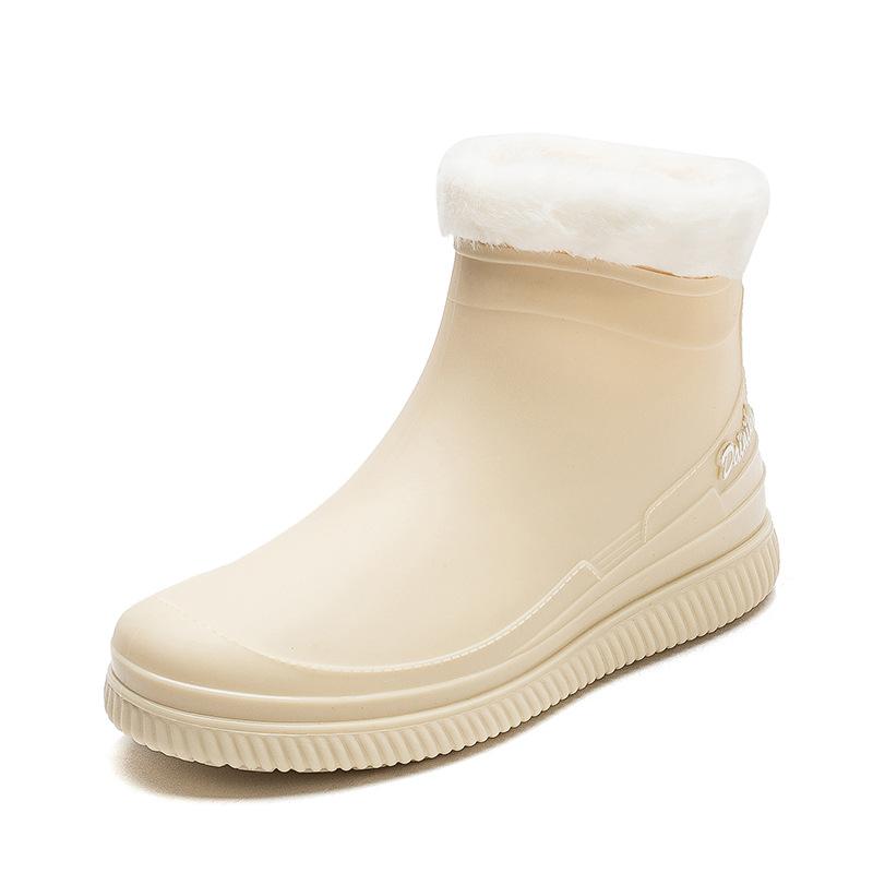 Water shoes women's student rubber shoes non-slip rain shoes warm water boots adult outer wear work rubber shoes
