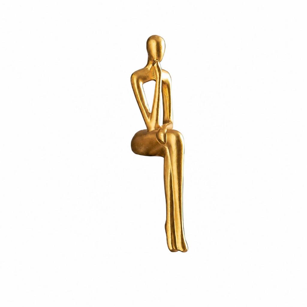 Resin Seated Human Figurine Minimalist for Art Lovers