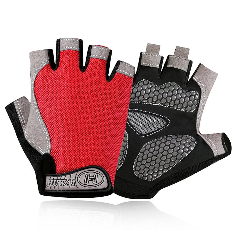 Half-finger gloves men's net sports shock absorption breathable weight lifting equipment training