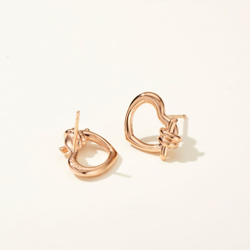 METROCITY JEWELRY Cuore Sterling Silver Rose Earrings A231SE0004RPQ