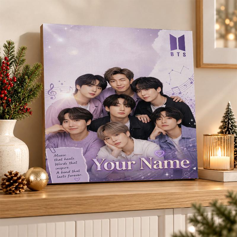 BTS Custom Name Text 5D Diamond Painting Kit DIY Full Drill Diamond Art Decoration