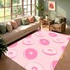 Cute Donut Pattern Area Rug Dessert Print Carpet Modern Pink Girly Home Decor Soft Non-Slip Floor Mat for Living Room Bedroom
