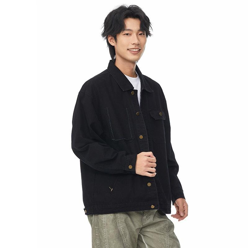 

Американская Ретро Рабочая Куртка Мужская Свободного Хлопкового Стиля Охотничья Джинсовая Куртка Мужская 4XL