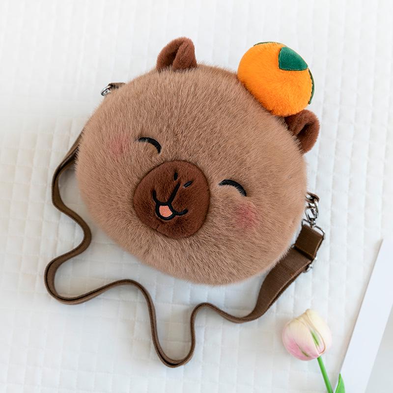 Cute Dazed Animal Plush Crossbody Bag and Cell Phone Holder