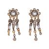 Light Luxury, Extravagant, Trendy Bohemian Style, Full of Diamonds, Fringed Flower Earrings, Dinner Party Atmosphere, Women's Earrings