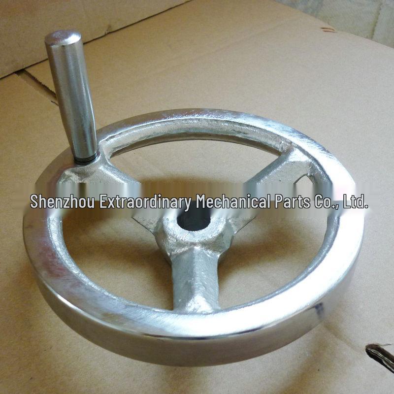 Extraordinary Plated Cast Iron Handwheel 28x320 with Round Rim Crank Handle B/T7273.3-94