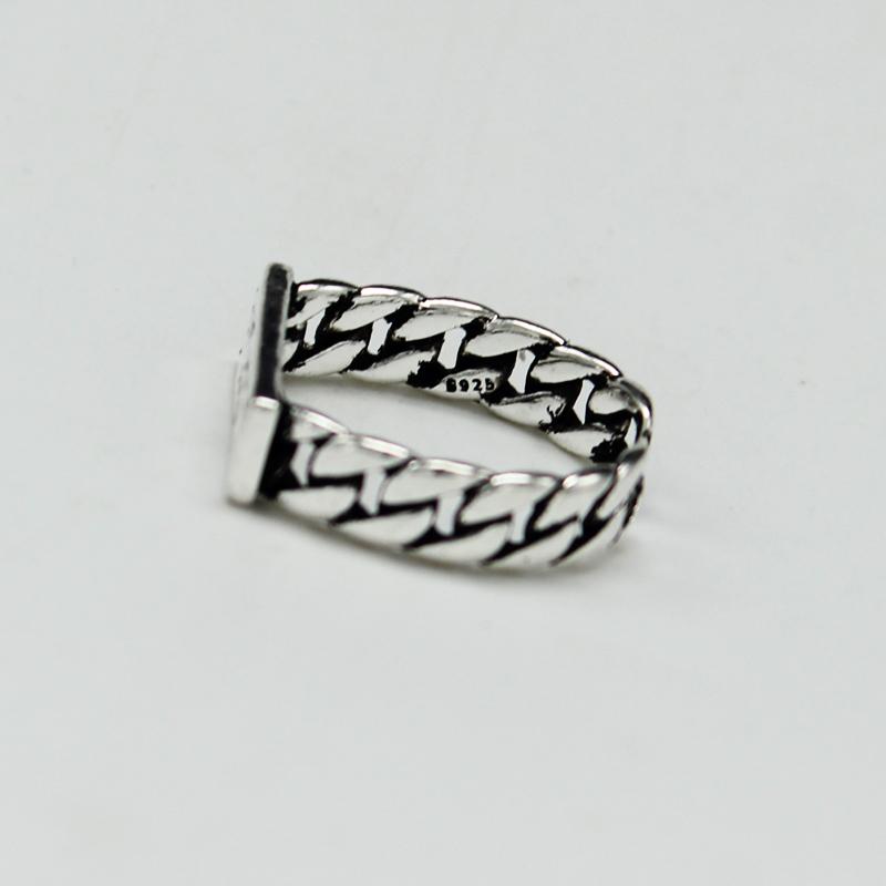 Vintage Silver Color Metal Punk Letter Open Rings Design Finger Rings for Women men Party Jewelry Gifts LETTER