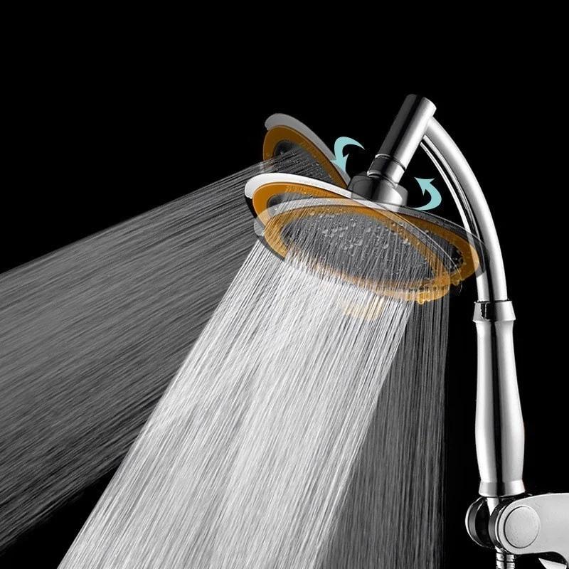 4 Inch Adjustable 2 Mode ABS Bathroom Shower Head Ultra-Thin Large Rainfall Shower Head High Pressure Hand Held Shower Head