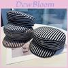 Nautical Striped Sailor Hat With Wide Brim Sun Protection For Summer Beach Style