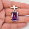 Natural Amethyst Pendant, Handmade Silver Pendant, 925 Sterling Silver Pendant, Rectangle Pendant, Anniversary Pendant, Gemstone Pendant
