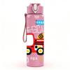 1PC Kids Toy Truck Cartoon 750ml Color Plastic Sports Water Bottle Leakproof Flip Straw Lid Suitable for Sports Office Home Use
