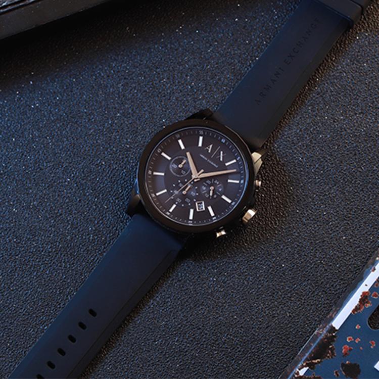 Armani Exchange AE Darth Vader Wrist Watch Quartz Movement Silicone Strap Black Dial Men's Watches AX1326