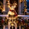 Joyful Holiday Atmosphere Lamps Lighted Christmas Railing Figurine, Cute Santa/Elk/Penguin/Gingerbread Cascading Lights Rail Light for Porch