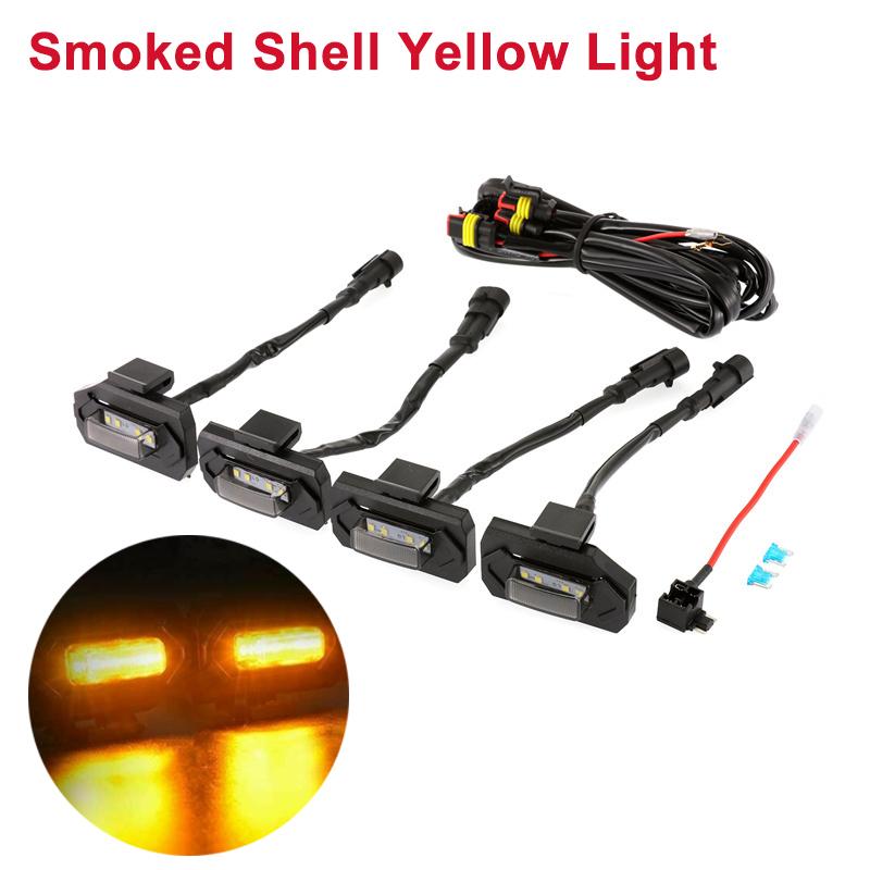 

4 шт./компл. передняя решетка капота автомобиля, светильник Raptor, светодиодная решетка, светодиодные фонари, пригодные для Toyota Tacoma Smoked Shell Yellow