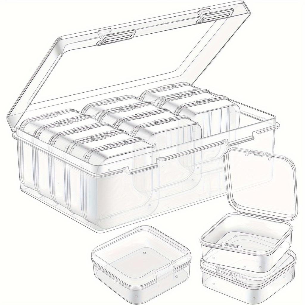 Kostenloser Versand: Nano-Perlen Zubehör Aufbewahrungsbox - Transparenter Organizer für Schmuck, Nagelkunst und Sonstiges