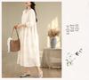Elegant French Fairy Dress - Women's Heavy Embroidery Ramie Long White Dress
