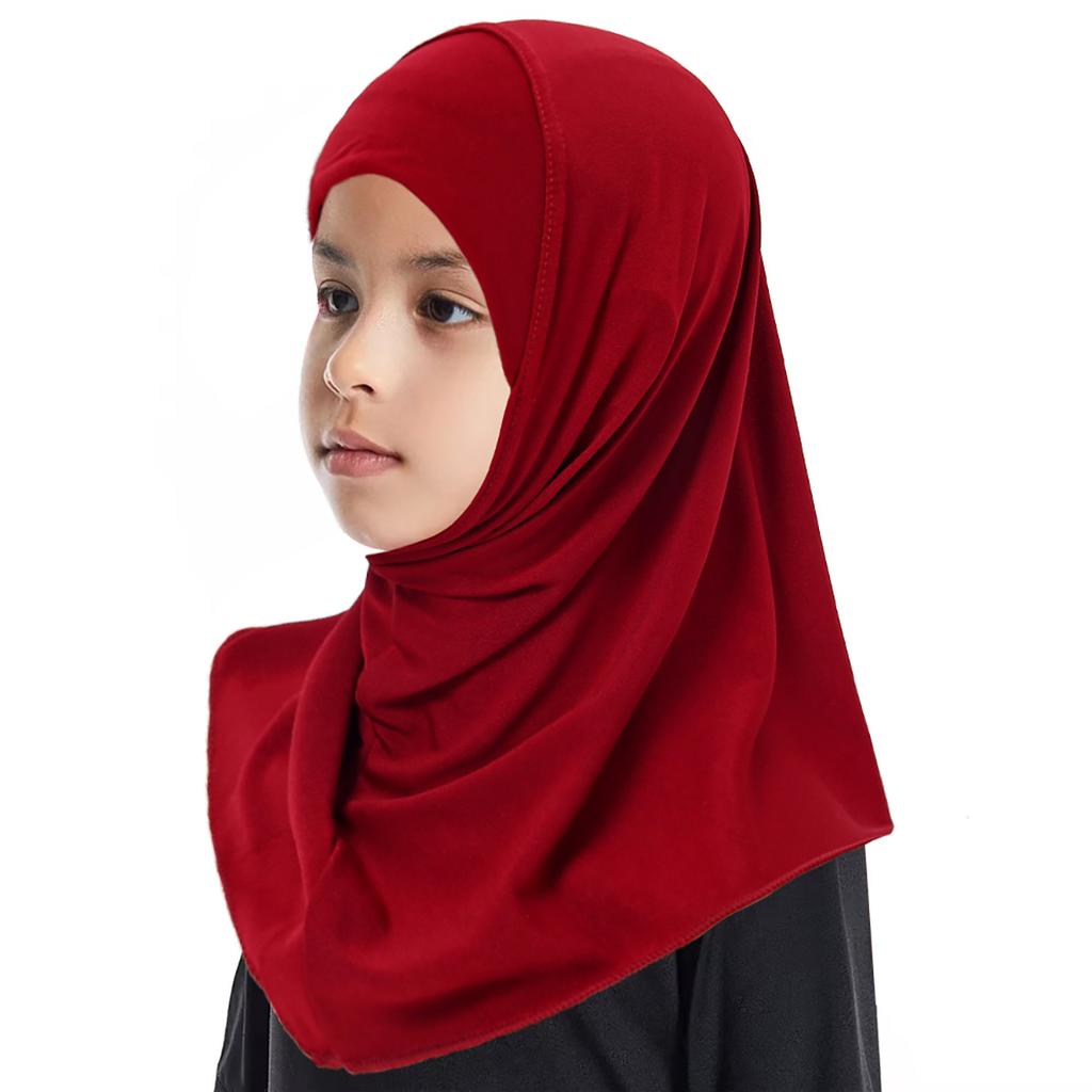 Novos Hijabs Infantis Meninas Muçulmanas Crianças Hijab Lenços Islâmicos Xales Material Macio e Elástico Para Meninas de 2 a 7 Anos Turbante