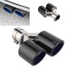 Glossy Carbon Fiber Tail Throat Exhaust End Y shaped Dual Outlet Left Side Mounting Universal for Car