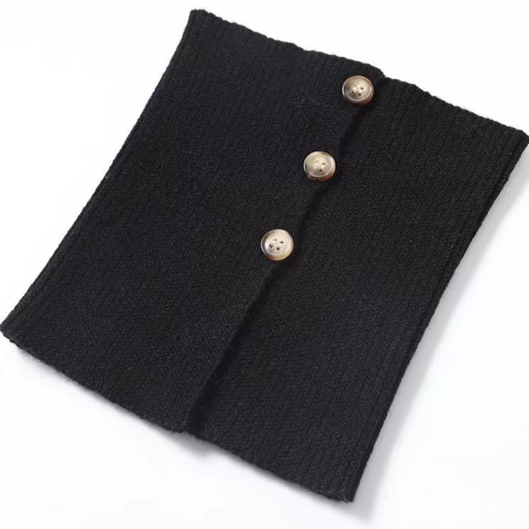 Knit Button Dickey for Girls: Woolen Snood & Neck Warmer - Multipurpose Cold-Proof Autumn/Winter Scarf