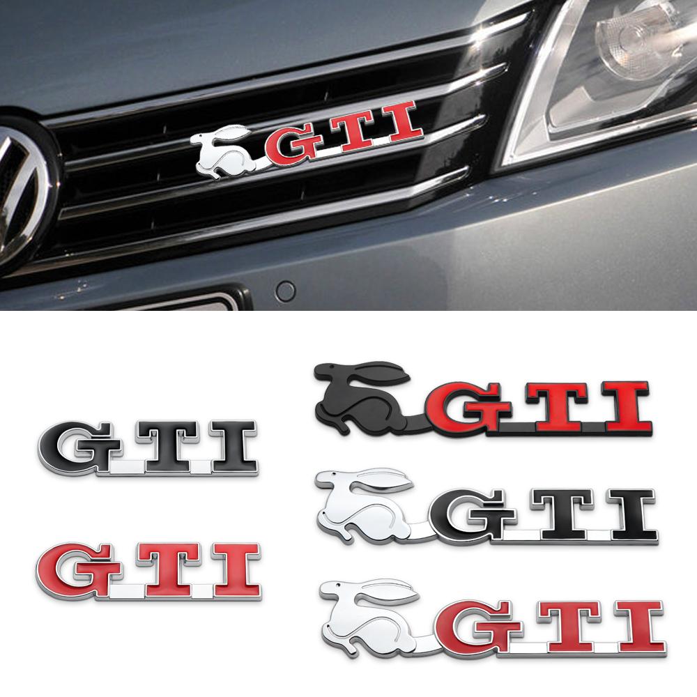 1PCS Car Metal Grill Logo Badge Emblem Decal Valve Cap For VW GTI Golf 2 7 Polo Tiguan Passat Touran CC MK4 Touareg Jetta GTD B6
