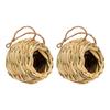 2PCS Hanging Bird House Ball Shape Hand Woven Bird Nesting House for Garden Patio Lawn Office