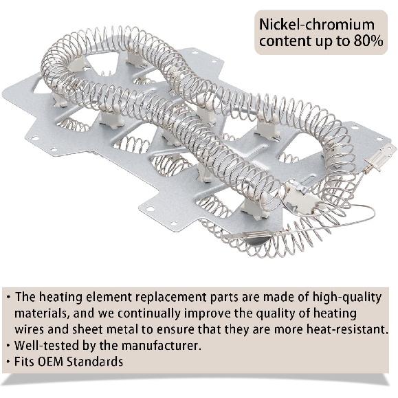 Dryer Heating Element Kit Compatible With Samsung DVE45N5300F/A3 DVE45N5300V/A3 DVE45N5300W/A3 DVE50M7450P/A3 DVE50M7450W/A3 DVE50R5200W/A3