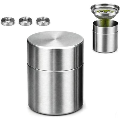 ABKP-1-Pack Matcha Powder Sifter And Storage Tin Set, Stainless Steel Matcha Shaker Canisters ,For Matcha Latte, Kitchen