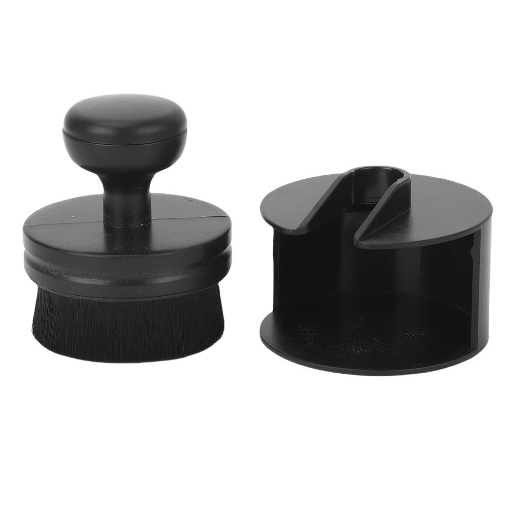Nail Dust Brush Round Handle Flat Head Professional Fluffy Soft Nail Art Dust Cleaning Brush Black