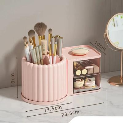 Makeup Storage Organizer Cosmetics Display Case with Brush Holder Desk Organizer for Vanity Cosmetic Storage Box Lipstick Holder