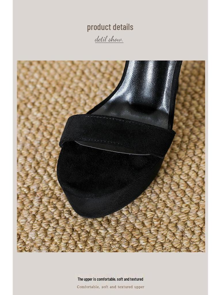 13.5cm Ultra High Thick Sole Platform Open Toe Sandals for Women - Nightclub & Runway Pole Dancing Shoes