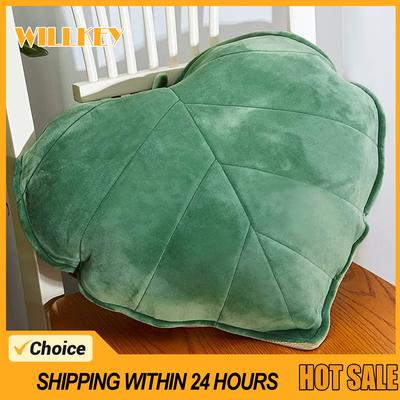 Coussin Décoratif Feuille 3D Coussin Plante Peluche Douce Forme Feuille Coussin Dossier Peluche Original Confortable Plante Maison