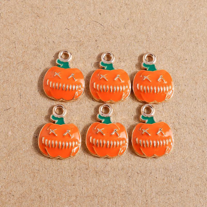 10Pcs/Lot 21*17mm Cute Pumpkin Charms Pendants for Jewelry Making Necklace Earrings DIY Accessories Supplies