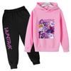 Moda Dziecięca Kreskówka Kpop Łowcy Demonów Nadruk 2 szt. Bluza+Spodnie Dresy Codzienne Ubrania Chłopcy Dziewczynki