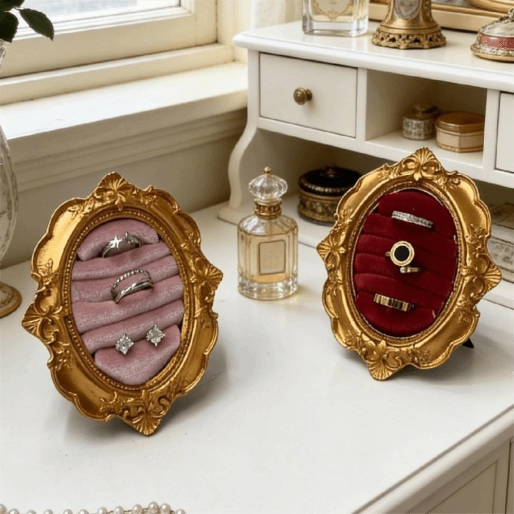 Baroque Design Ring Display Stand Velvet Organizer Jewelry Display Rack  Wedding & Birthday Gifts