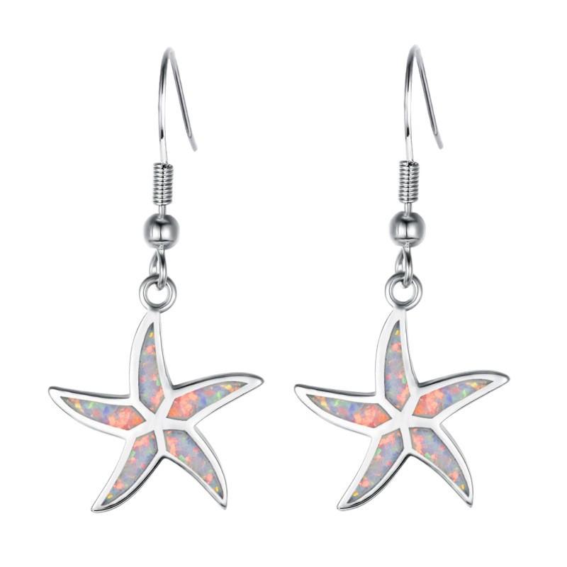 Earrings Platinum Opal Starfish Earrings Women's Personality Fashion Accessories