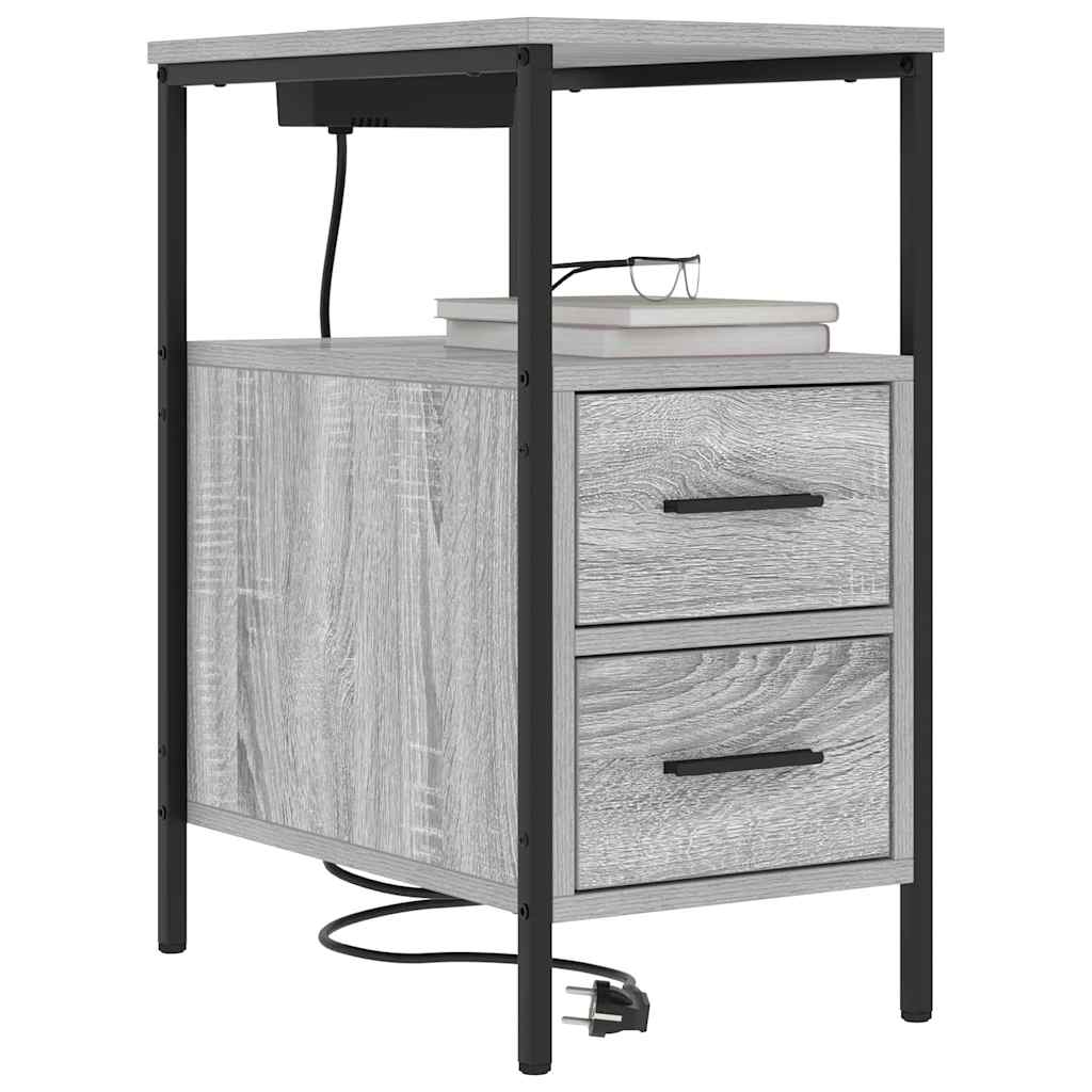 Nightstand Set (2 pcs) Grey Sonoma 30 x 48 x 61 cm Particleboard