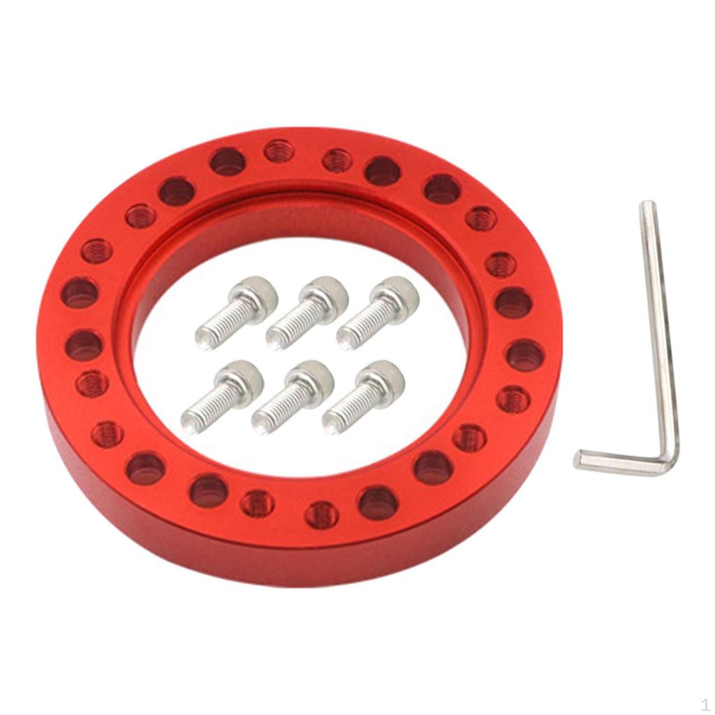 Steering Wheel Hub Adapter Spacer Pad W/ Six Screws Aluminum Car Parts Wheels Accessories,