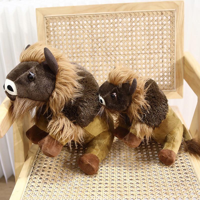 Realistic Plush Bison Stuffed Animal Soft Toy For Children Gift Perfect For Boys