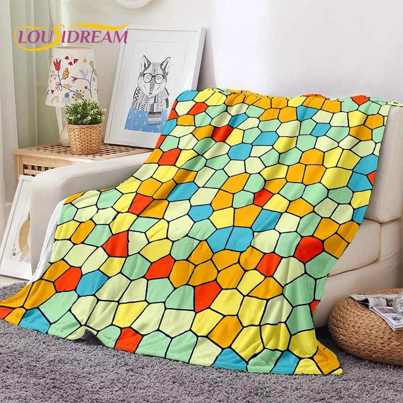 Rainbow Colour Illusion Cartoon Soft Flannel Blankets,Throw Blanket Comfortable Blanket for Picnic Beds Sofa Home Bedroom Gifts