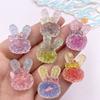 10PCS Colorful Resin Cartoon Bow Crystal Rose Rabbit Figurine Flatback Rhinestone DIY Wedding Decor Scrapbook Accessories Crafts