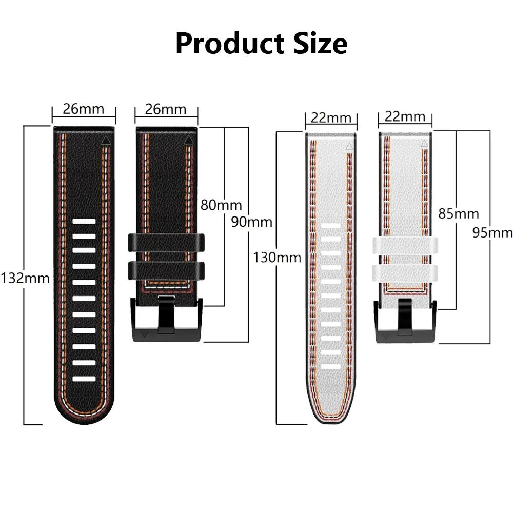 Classic 22 26MM Leather+Silicone Watch Band Straps For Garmin Fenix 7X 7 6X 6 Pro 5X 5 Epix Gen 2 Smartwatch Easyfit Wristbands Bracelet