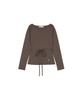 NOWANDTOMORROW W Boat Neck Knit T-Shirt [Mocha]
